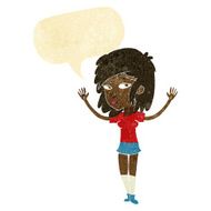 cartoon pretty girl with speech bubble N11