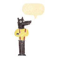cartoon funny werewolf with speech bubble N2