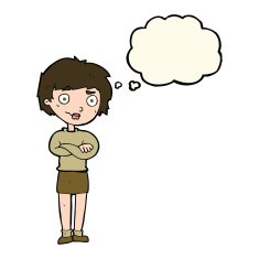 Cartoon Annoyed Woman With Thought Bubble N119