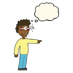 cartoon man with popping out eyes thought bubble N20
