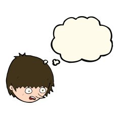 cartoon stressed face with thought bubble N6