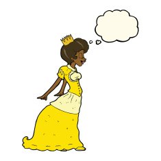 cartoon princess with thought bubble N24