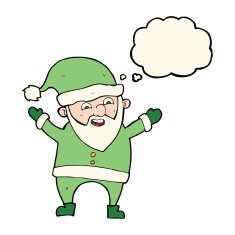 cartoon santa claus with thought bubble N116