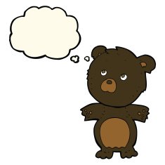 cartoon funny teddy bear with thought bubble N6