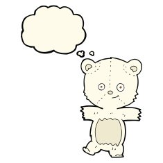 cartoon cute polar bear with thought bubble N45