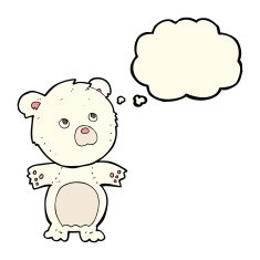 cartoon funny teddy bear with thought bubble N7