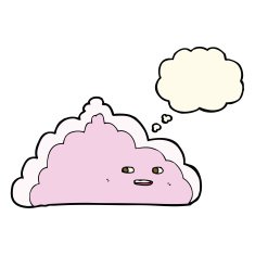 cartoon cloud with thought bubble N12