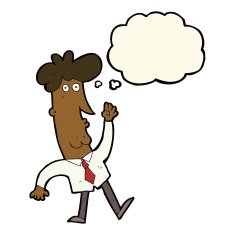 cartoon office man with thought bubble N7
