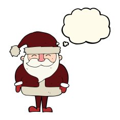 cartoon santa claus with thought bubble N122