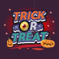 trick or treat letters halloween concept - vector illustration