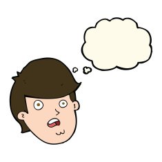 cartoon man with big chin thought bubble N16