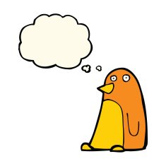 cartoon bird with thought bubble N171