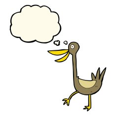 funny cartoon duck with thought bubble N8