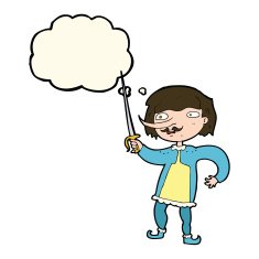 cartoon man with sword thought bubble N7