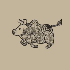 Cow pattern doodle cartoon