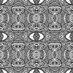 Black and white seamless pattern hand drawing background N4