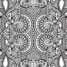 Black and white seamless pattern hand drawing background N6