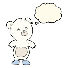 cartoon cute little bear with thought bubble N16