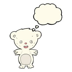 cartoon polar bear with thought bubble N40