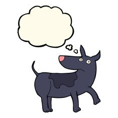funny cartoon dog with thought bubble N15