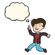 cartoon man with great idea thought bubble N23