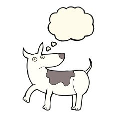 funny cartoon dog with thought bubble N16