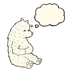 cute cartoon polar bear with thought bubble N43