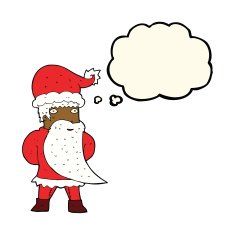 cartoon santa claus with thought bubble N125