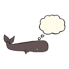 cartoon whale with thought bubble N27