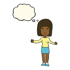 Cartoon Annoyed Woman With Thought Bubble N124