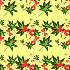 seamless pattern with leaves and dragonflies-2