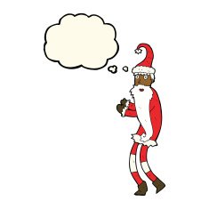 cartoon santa claus with thought bubble N128