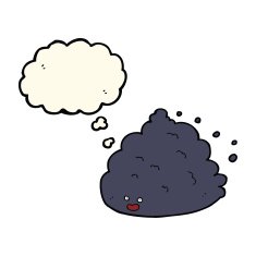 cartoon cloud character with thought bubble N8