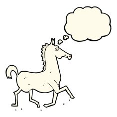 cartoon horse with thought bubble N21