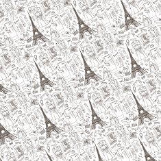 Paris Fashion Clothing pattern background Doodle sketch