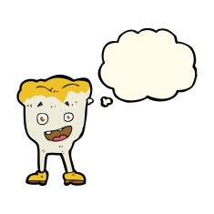 cartoon tooth with thought bubble N11
