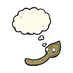 cartoon spoon with thought bubble N8