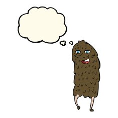 cartoon monster with thought bubble N30