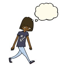 cartoon teenager with thought bubble N7