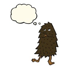 cartoon monster with thought bubble N31