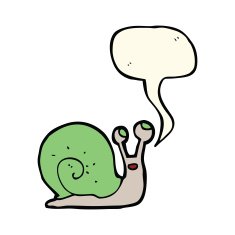 cartoon snail with thought bubble N22