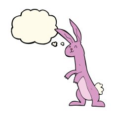 cartoon rabbit with thought bubble N63