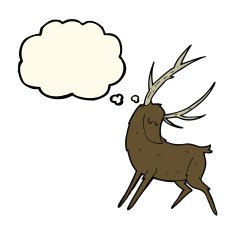 cartoon stag with thought bubble N4