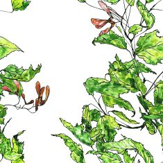 seamless pattern maple twig