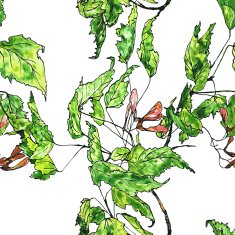 seamless pattern maple twig N3