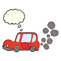 cartoon car with thought bubble N27