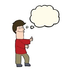 cartoon man gesturing with thought bubble N20