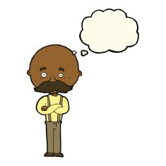 cartoon grandfather with thought bubble N7