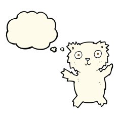 cartoon polar bear with thought bubble N42