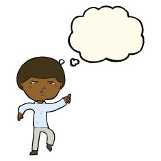 cartoon annoyed man with thought bubble N56
